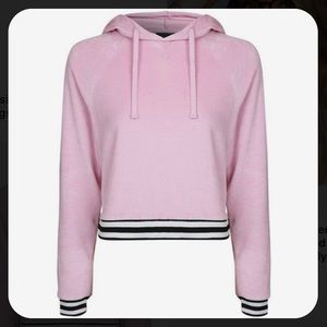 Topshop Pink Velour Hoodie